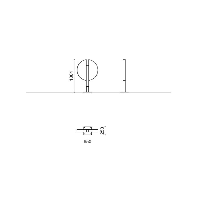 Second image of Suport biciclete rotund cu picior si flansa de prindere