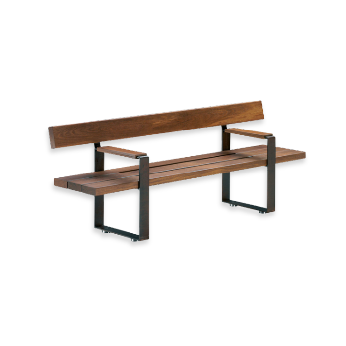 Banca de gradina / parc din metal + lemn tratat MBU11