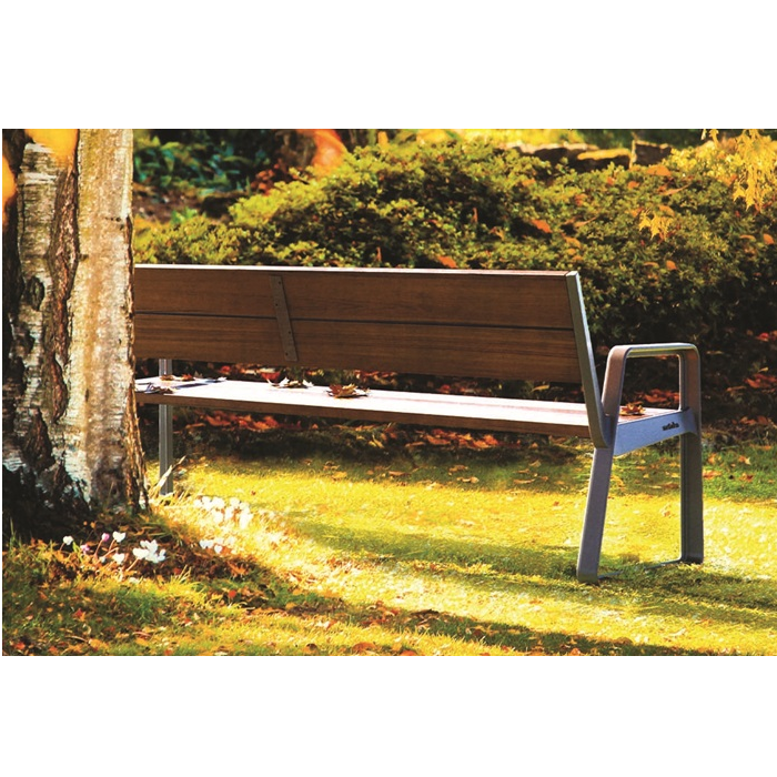 Second image of Banca pentru parc din metal + lemn tratat MBU12