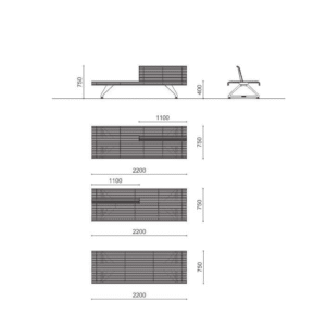dimensiuni banca metalica stradala realizata din metal