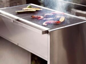 Cratar pe carbuni cu 2 zone de grill din inox