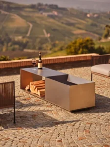 Mini gratar pe carbuni barbeque grill pentru terasa inox sau otel vopsit