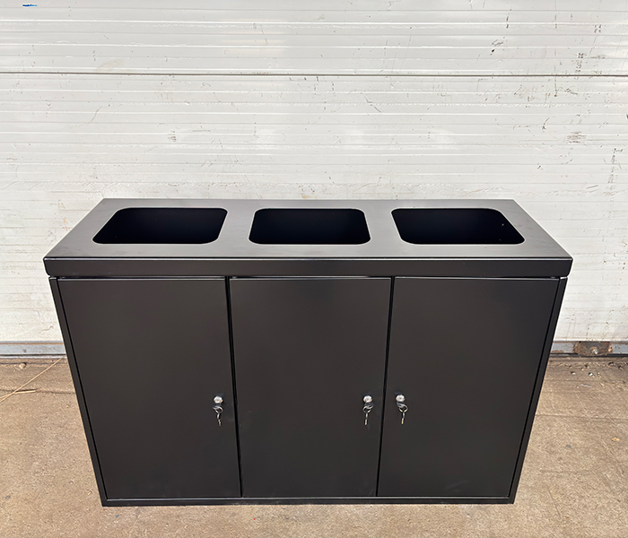 Second image of Cos de gunoi selectiv metalic – 3 compartimente